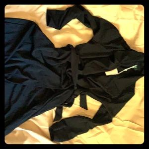 Curve Tie waist collar shift dress